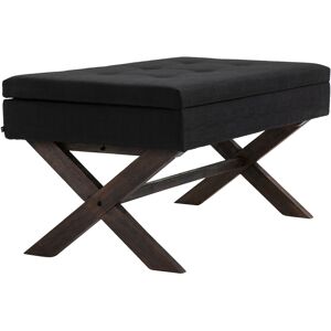 CLP Banquette avec pieds en bois assise en tissu Noir