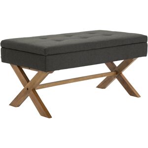 CLP Banquette avec pieds en bois assise en tissu Gris fonce