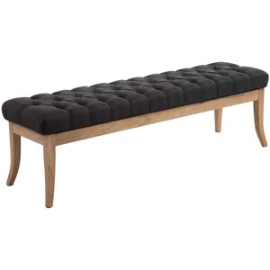 CLP Banquette avec pieds en bois assise en tissu Gris fonce