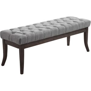 CLP Banquette avec pieds en bois assise en tissu Gris