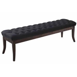 CLP Banquette avec pieds en bois assise en tissu Noir