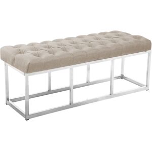 CLP Banquette avec pieds en Metal assise en tissu Creme