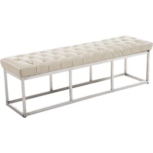 CLP Banquette avec pieds en Metal assise en similicuir Creme