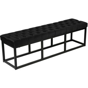 CLP Banquette avec cadre en metal et assise en velours Noir