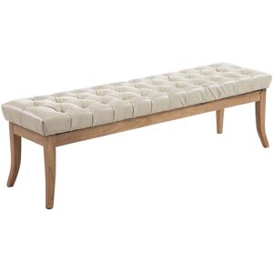 CLP Banquette avec pieds en bois assise en similicuir Creme