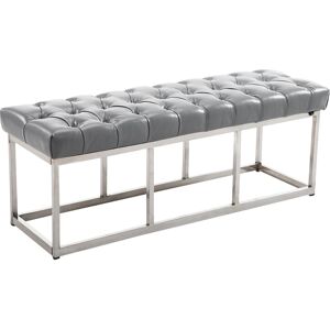 CLP Banquette avec pieds en métal assise en similicuir Gris