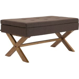 CLP Banquette avec pieds en bois assise en tissu Marron