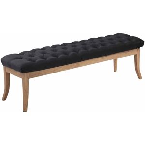 CLP Banquette avec pieds en bois assise en tissu Noir