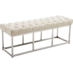 CLP Banquette avec pieds en Metal assise en similicuir Creme