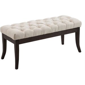 CLP Banquette avec pieds en bois assise en tissu Creme