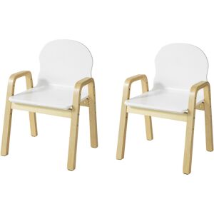 SoBuy Lot de 2 chaises enfant avec accoudoirs et dossier Blanc 40x53x32cm