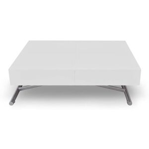 Menzzo Table basse relevable blanc laqué - Publicité