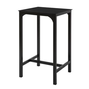 SoBuy Table de bar en verre et métal noir Noir 60x100x60cm