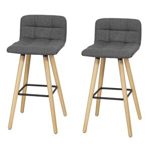 SoBuy Lot de 2 chaises enfant avec accoudoirs et dossier en bois de bouleau Gris 44x90x44cm