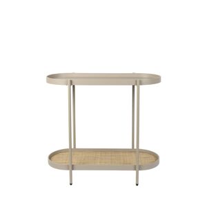 Drawer Console aux bords arrondies en bois et metal beige