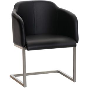 CLP Chaise cantilever avec pieds luge en métal assise en similicuir Noir