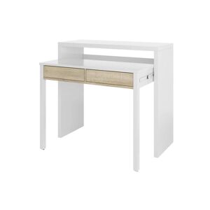 Dmora Console effet bois blanc et chêne