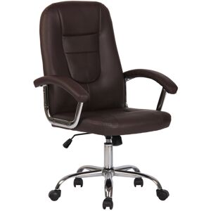 CLP Chaise de bureau reglable pivotant en similicuir Marron