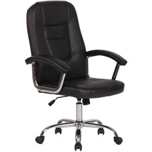 CLP Chaise de bureau reglable pivotant en similicuir Noir