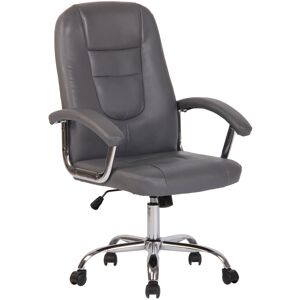 CLP Chaise de bureau reglable pivotant en similicuir Gris