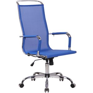 CLP Chaise de bureau réglable pivotant en microfibre Bleu Bleu 65x112x59cm