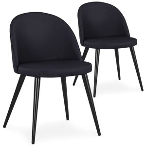 Menzzo Lot de 2 chaises simili p.u. Noir - Publicité