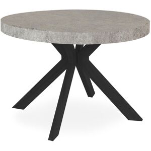 Menzzo Table ronde extensible noir et effet beton