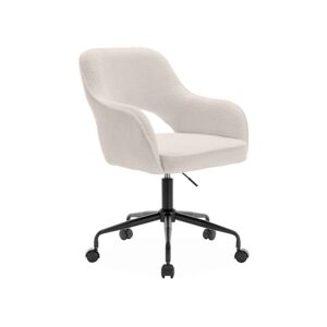 sweeek Chaise de bureau à roulettes bouclettes blanche Blanc 60x99x62cm