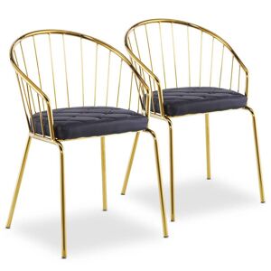 Menzzo Lot de 2 chaises/fauteuils simili noir