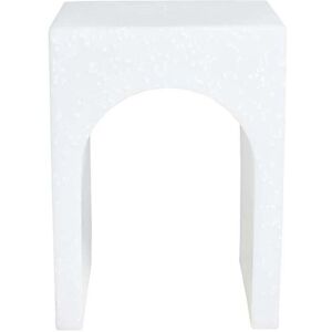 Tabouret blanc en plastique en recyclé H42x28x31cm