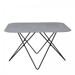 Meubles & Design Table basse elegante avec plateau en verre marbre gris Gris 80x50x80cm