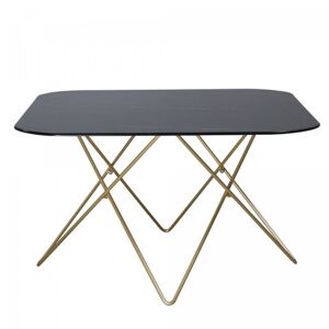 Meubles & Design Table basse elegante avec plateau en verre marbre noir