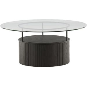 Meubles & Design Table basse design en metal noir avec plateau en verre