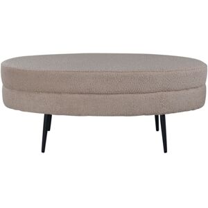 ebuy24 Banc contemporain forme ovale en tissu boucle beige