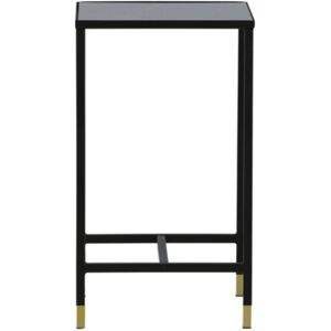 Meubles & Design Table d'appoint en metal noir avec plateau en verre