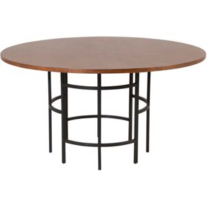 Meubles & Design Table a manger moderne cylindrique avec plateau en bois marron