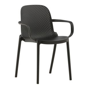 Meubles & Design Lot de 2 chaises modernes en plastique durable noir