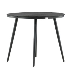 Meubles & Design Table de jardin ronde 90cm effet bois noir Noir 90x74x90cm