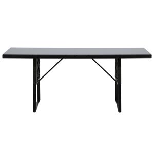 Meubles & Design Table de jardin design plateau verre fume 193x90cm Noir 193x77x90cm