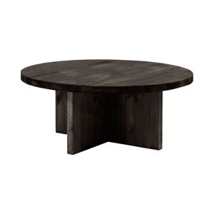 Decowood Table basse ronde en bois de sapin noire Ø60x33,2cm - Publicité