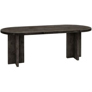 Decowood Table à manger ovale en bois de sapin noir 160x75cm - Publicité