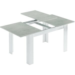 Dmora Table extensible effet bois 140/190x90 cm beton et blanc