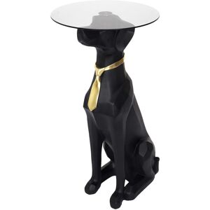 The Home Deco Factory Table basse deco chien assis plateau en verre 66 cm