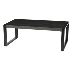 Moloo LUZ-Table basse Rect.110X60 en bois de Manguier massif noir et metal Noir 60x45x110cm