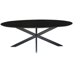 Moloo URBAN-Table a manger ovale 8/10 personnes L210, Spider et Acacia noir Marron 100x78x210cm