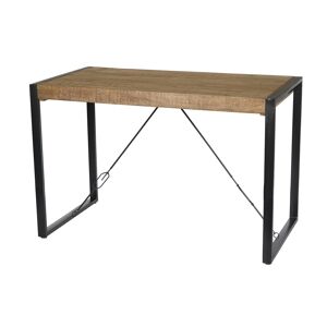 Moloo DACCA-Table de bar 6 personnes L140 cm, Manguier massif et metal noir