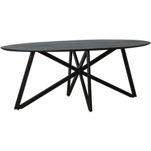 Moloo URBAN-Table à manger ovale 8/10 personnes L200, métal et Acacia noir - Publicité