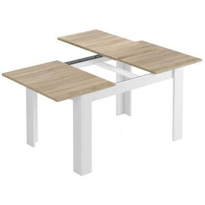 Dmora Table extensible effet bois 140/190x90 cm beige et blanc