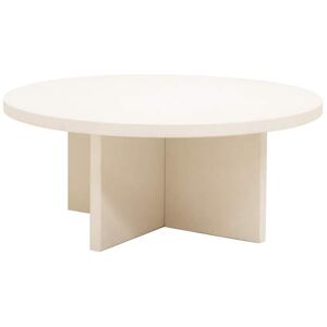 Decowood Table basse ronde en microciment blanc cassé de Ø60x33cm - Publicité