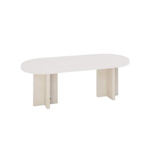 Decowood Table basse en microciment blanc cassé de 120x40cm - Publicité